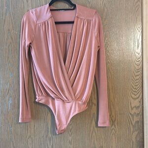 Free People Rust Long Sleeve Bodysuit Size S